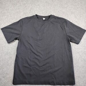 Arket Mens Black Crew Neck Short Sleeve Cotton Stretch T-Shirt Size S